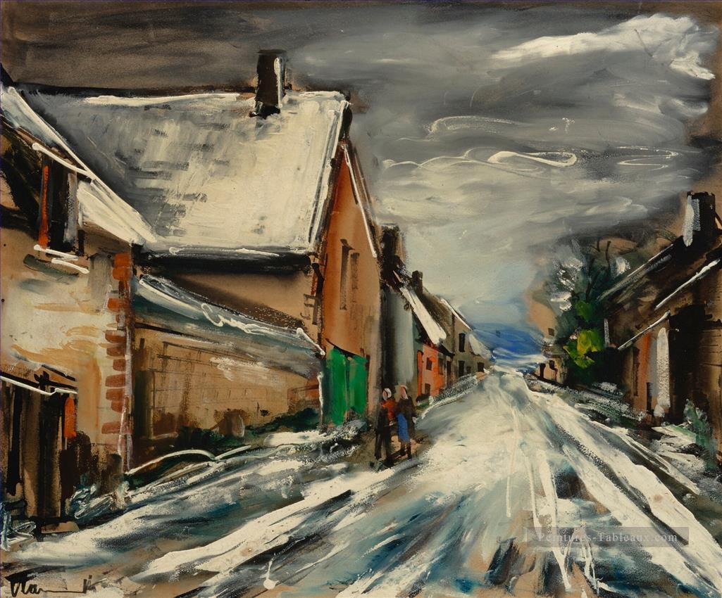 STREET EN WINTER Maurice de Vlaminck Peintures à l'huile